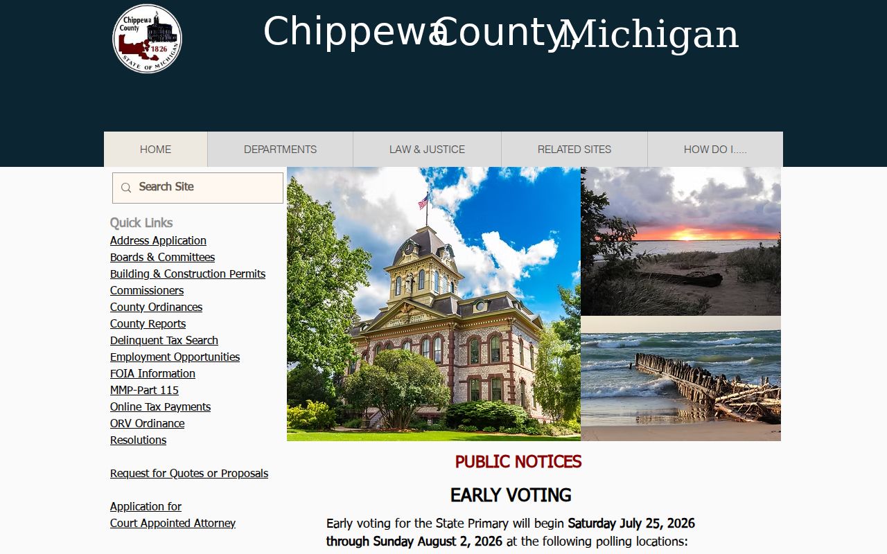 Official Chippewa County government page for criminal record offices
