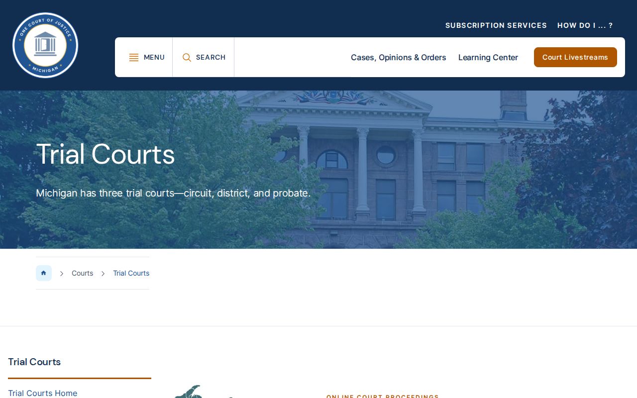 Michigan trial court directory for Chippewa County case records