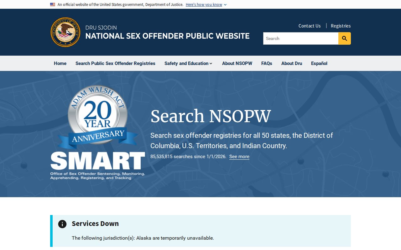 National registry search for Chippewa County sex offender safety checks